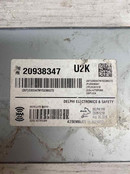 2009 2017 CHEVY TRAVERSE RÁDIO SATÉLITE RECEPTOR ASSY OEM 20938347