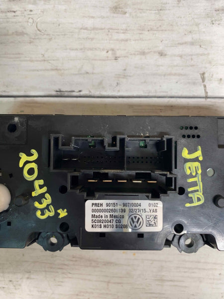 15 18 VOLKSWAGEN JETTA SEDAN HVAC AC AQUECEDOR PAINEL DE CONTROLE ASSY OEM 5C0820047CG