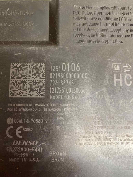 UNIDADE DE MÓDULO DE CONTROLE DE BLOQUEIO DE ROUBO CHEVY EQUINOX 2018 OEM 13510106