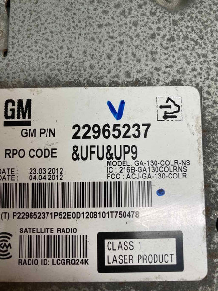 2013 CHEVROLET CRUZE CONJUNTO DE RECEPTOR DE RÁDIO OEM 22965237