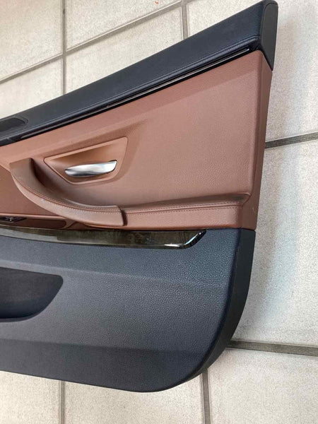 13 TO 19 BMW 640I DOOR PANEL TRIM FRONT RIGHT SIDE BLACK BROWN ASSY OEM 417304292