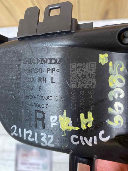 Conjunto de maçaneta interna da porta traseira direita do HONDA CIVIC 2022 OEM 72660T20A01