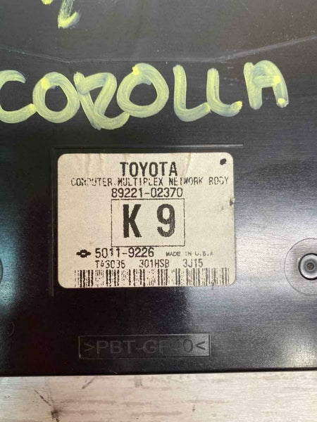 2014 TOYOTA COROLLA BODY CONTROL MODULE BCM ASSY OEM 8922102370