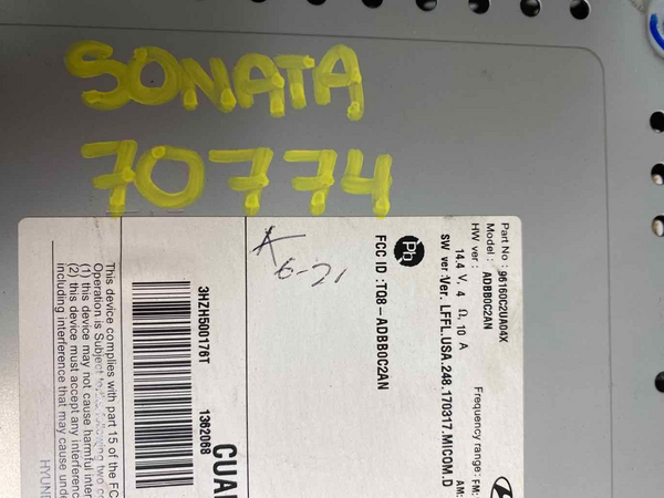 Conjunto de receptor de radio para Hyundai Sonata 2018-2019 (mercado estadounidense) OEM 96160C2UA04X