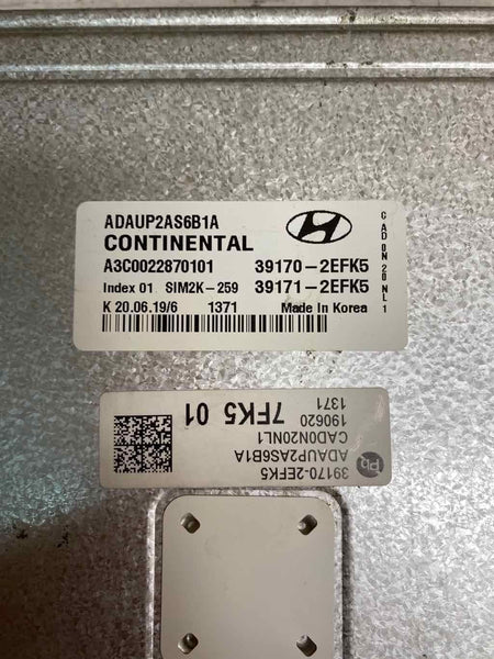 20 HYUNDAI ELANTRA SEDAN 2.0L MÓDULO DE COMPUTADOR DO MOTOR OEM 391712EFK5 PLUGUE QUEBRADO