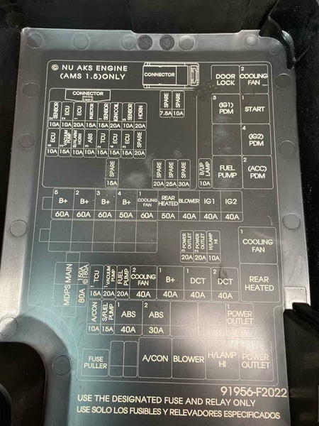 2018 HYUNDAI ELANTRA 2.0L ENGINE FUSE BOX ASSY OEM 91200F3535AA