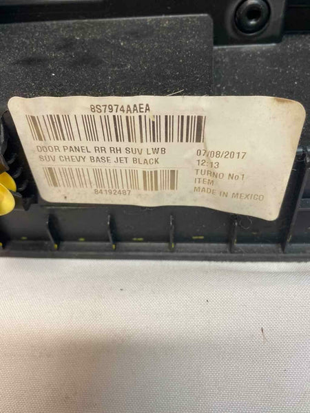 2015 2019 GMC SUBURBAN REAR RIGHT PASSENGER SIDE DOOR TRIM PANEL BLACK 23387304