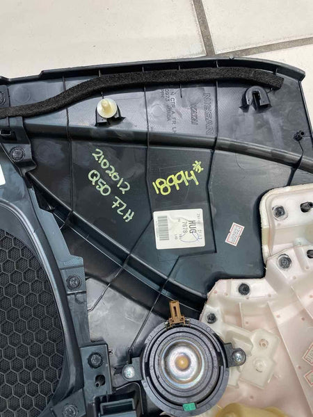 14 21 INFINITI Q50 PANEL DE MOLDURA DE PUERTA DELANTERA IZQUIERDA NEGRO OEM 809734GA0A