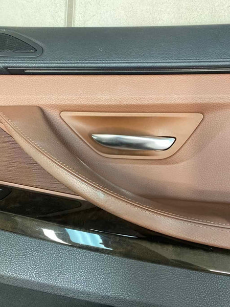 13 TO 19 BMW 640I DOOR PANEL TRIM FRONT RIGHT SIDE BLACK BROWN ASSY OEM 417304292