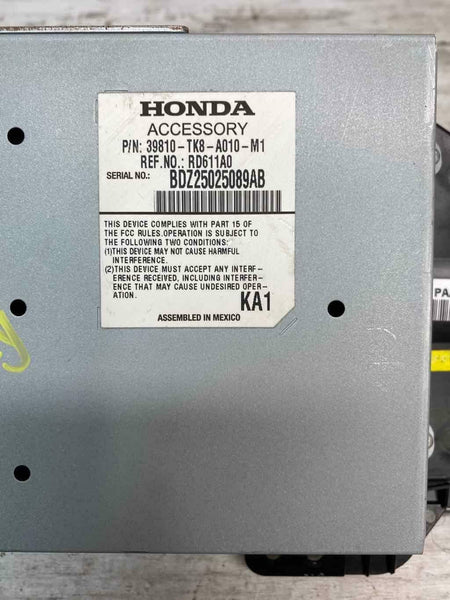 PANTALLA DE RADIO DEL MERCADO ESTADOUNIDENSE HONDA ODYSSEY 2011-2013 OEM 39810TK8A01