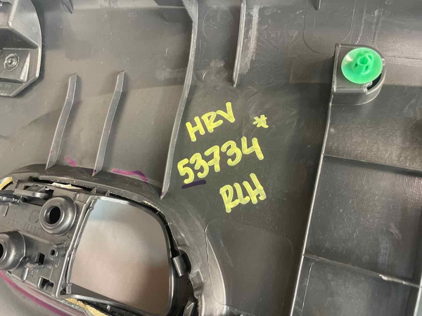 19 21 HONDA HRV LX REAR LEFT INNER DOOR TRIM PANEL GRAY OEM 83751THXA01ZD