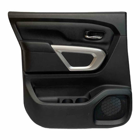 Panel de moldura de puerta trasera izquierda de Nissan Titan 2019, conjunto negro, OEM 829019FT3A 3090