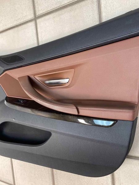 13 TO 19 BMW 640I DOOR PANEL TRIM FRONT RIGHT SIDE BLACK BROWN ASSY OEM 417304292