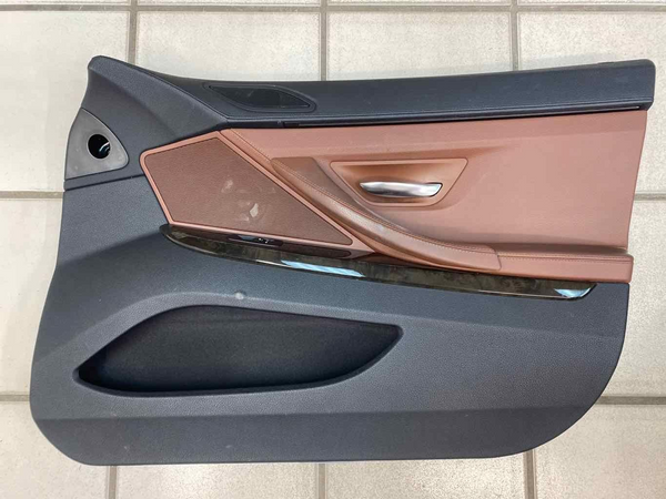 13 TO 19 BMW 640I DOOR PANEL TRIM FRONT RIGHT SIDE BLACK BROWN ASSY OEM 417304292