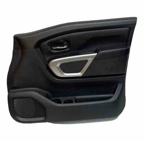 Moldura de panel de puerta de Nissan Titan 19 a 21, cabina doble, lado delantero derecho, negro 809009FT3A